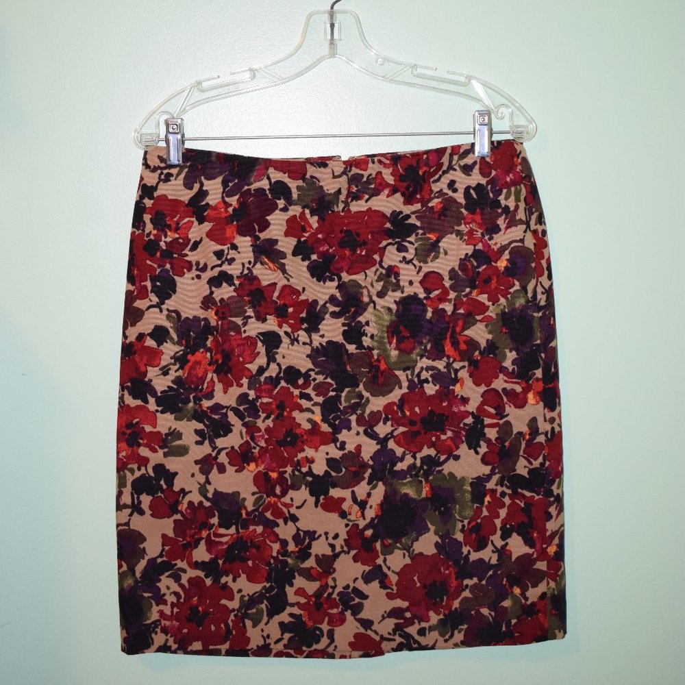 Talbots Flower print Pencil Skirt 10p